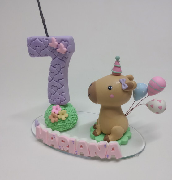 Vela Decorada Capivara de Biscuit