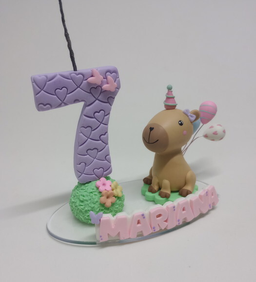 Vela Decorada Capivara de Biscuit
