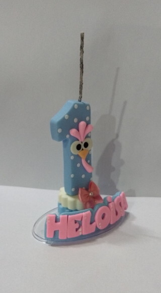 Vela galinha pintadinha candy color