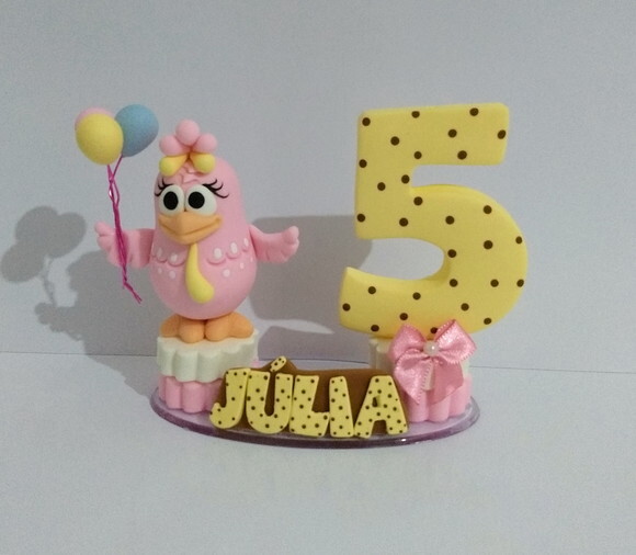 Vela galinha pintadinha candy color