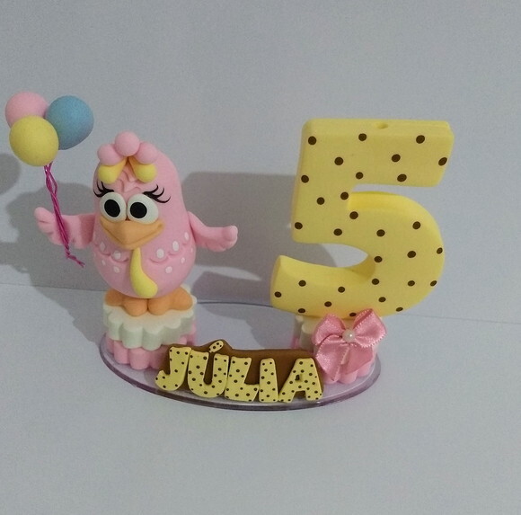 Vela galinha pintadinha candy color