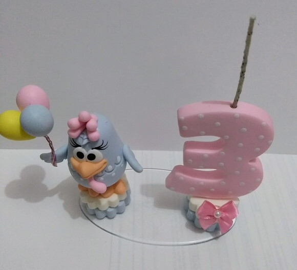 Vela galinha pintadinha candy color