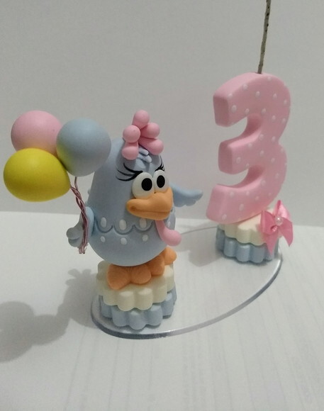 Vela galinha pintadinha candy color
