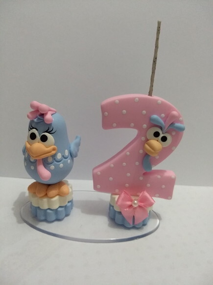 Vela galinha pintadinha candy color rosa