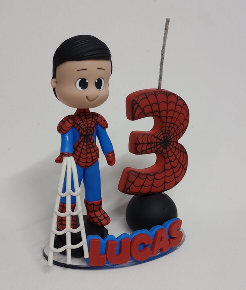 Vela Homem Aranha em Biscuit