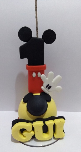 Vela Mickey em biscuit