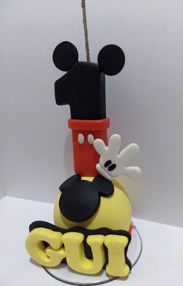 Vela Mickey em biscuit