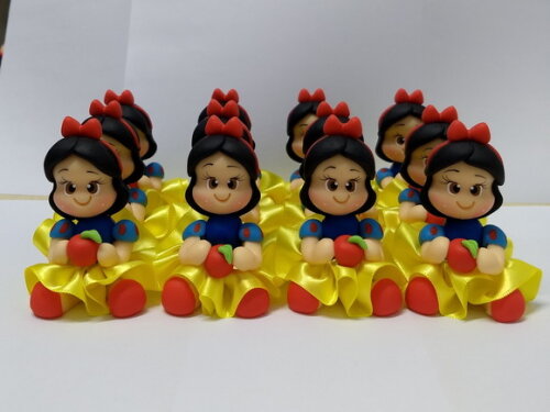 Apliques branca de neve em biscuit