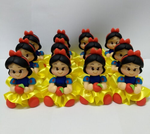 Apliques branca de neve em biscuit