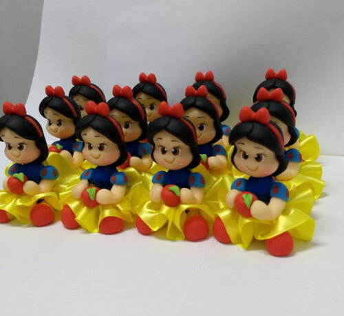 Apliques branca de neve em biscuit