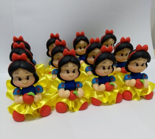 Apliques branca de neve em biscuit