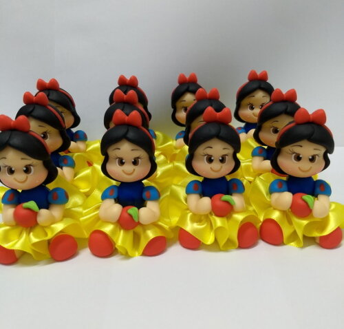Apliques branca de neve em biscuit