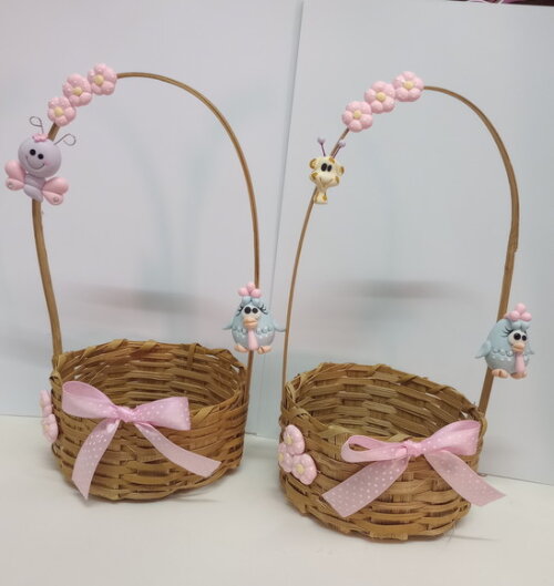 Cesta Centro de Mesa Galinha Pintadinha Candy Color