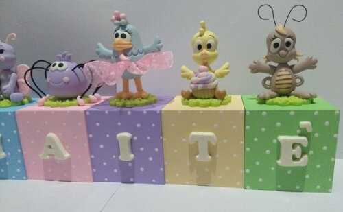 Cubos Decorados Galinha Pintadinha Rosa ( Candy Color)