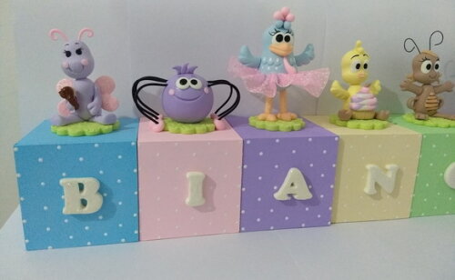Cubos Decorados Tema Galinha Pintadinha Candy Color