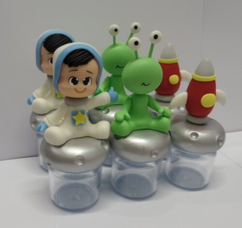 Lembrancinhas Astronauta em Biscuit,pote de Geléia