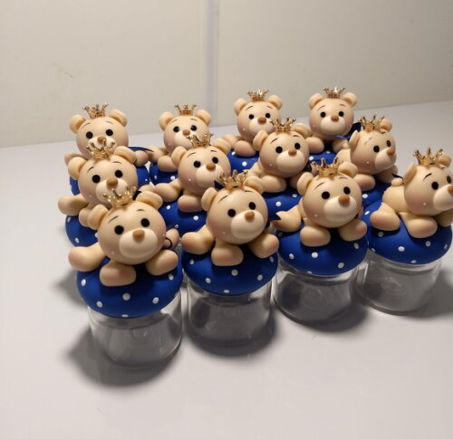 Lembrancinhas ursinho príncipe em biscuit