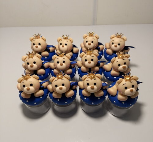 Lembrancinhas ursinho príncipe em biscuit