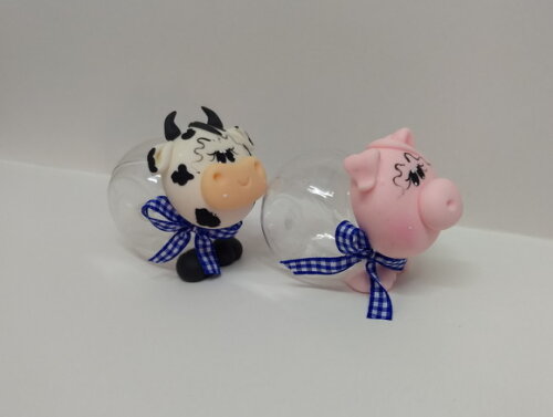 Mini baleiro tema fazendinha em biscuit