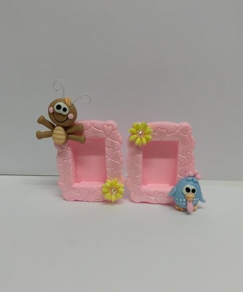 Mini Porta Retrato Em Biscuit Galinha Pintadinha