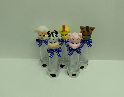 Mini tubete fazendinha em biscuit
