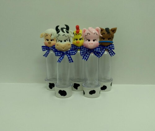 Mini tubete fazendinha em biscuit