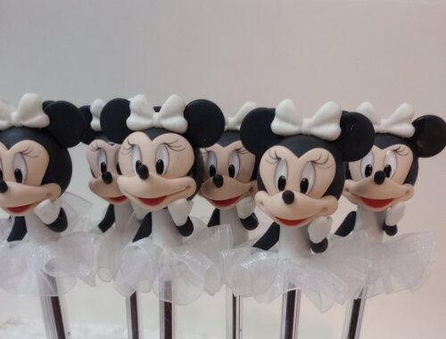 Ponteira de Lápis Minnie Noiva em Biscuit