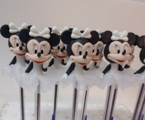 Ponteira de Lápis Minnie Noiva em Biscuit