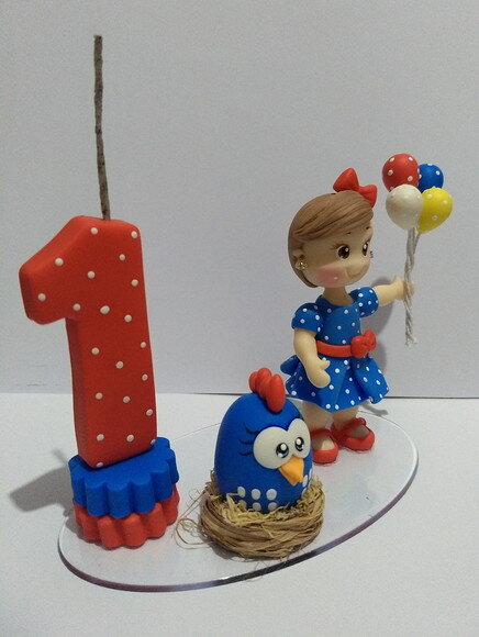 Topo de bolo galinha pintadinha mini