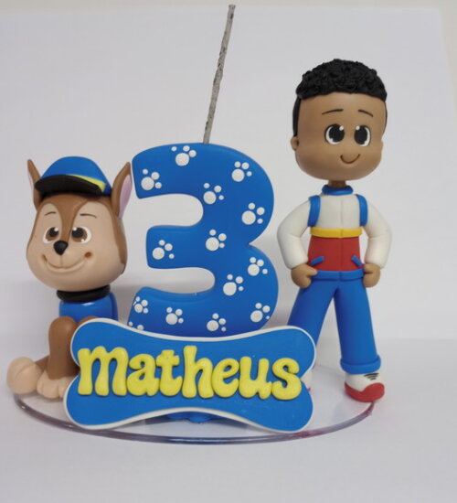 Topo de Bolo Patrulha Canina em Biscuit