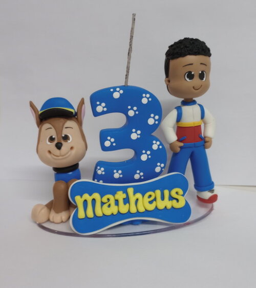 Topo de Bolo Patrulha Canina em Biscuit