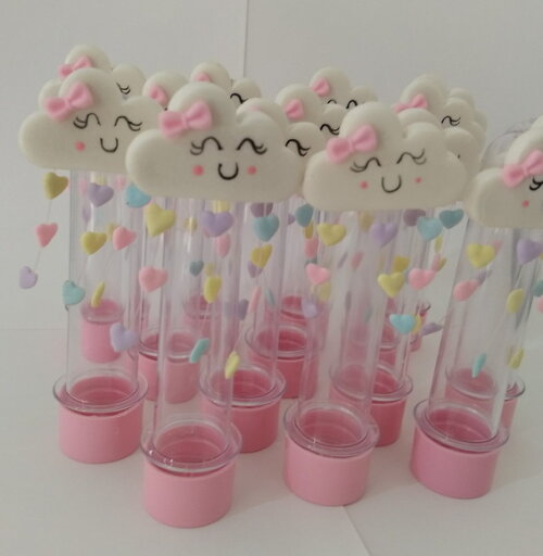 Tubete chuva de amor em biscuit