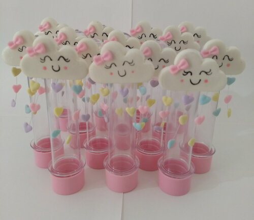 Tubete chuva de amor em biscuit