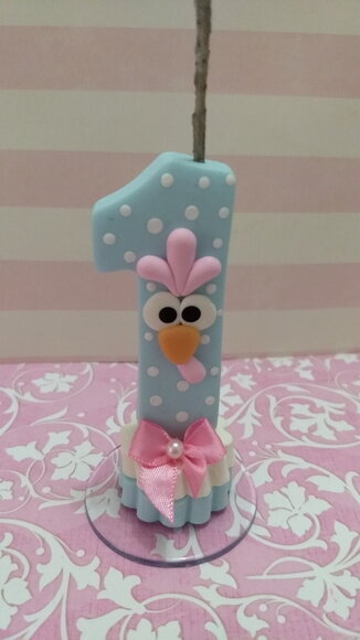 Vela da Galinha pintadinha candy color