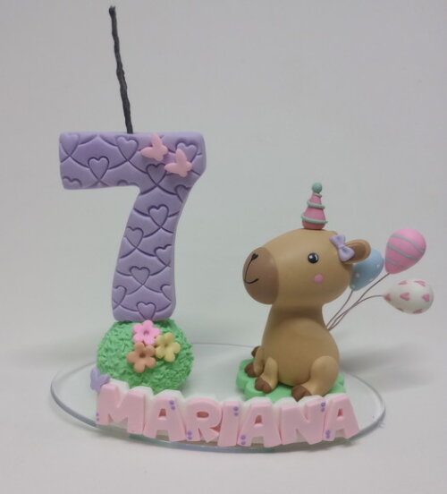 Vela Decorada Capivara de Biscuit