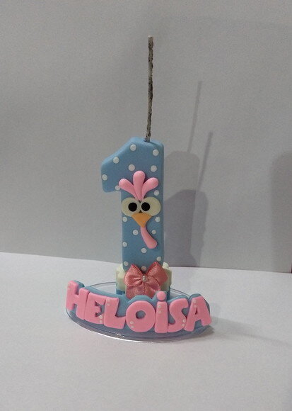 Vela galinha pintadinha candy color