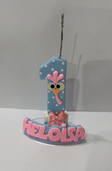 Vela galinha pintadinha candy color