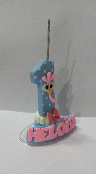 Vela galinha pintadinha candy color