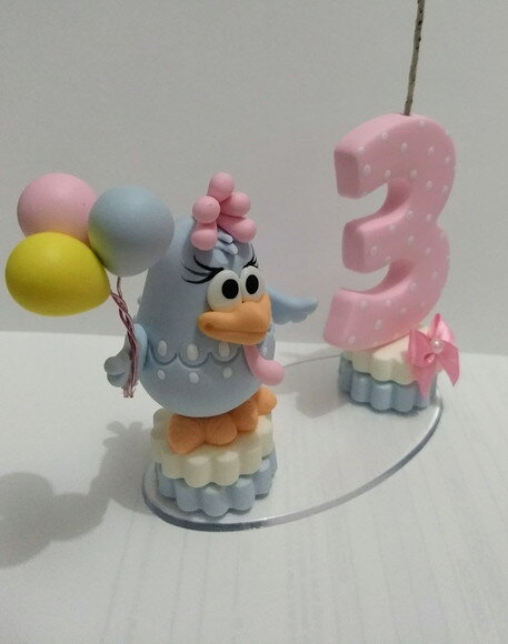 Vela galinha pintadinha candy color