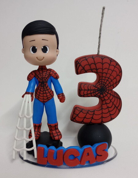 Vela Homem Aranha em Biscuit