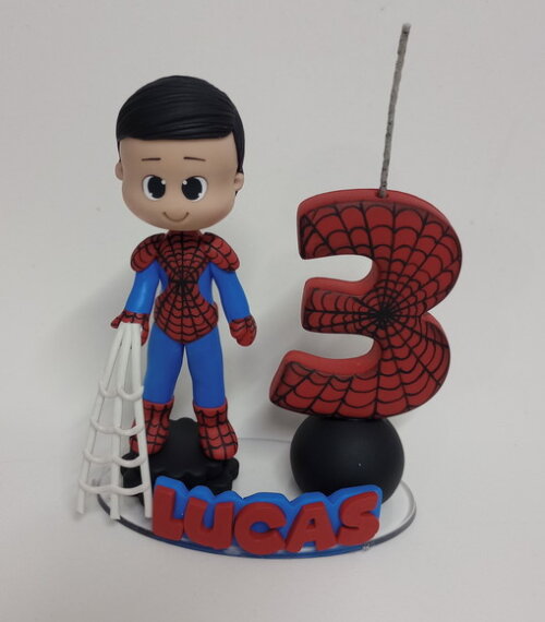 Vela Homem Aranha em Biscuit