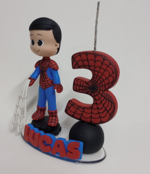 Vela Homem Aranha em Biscuit