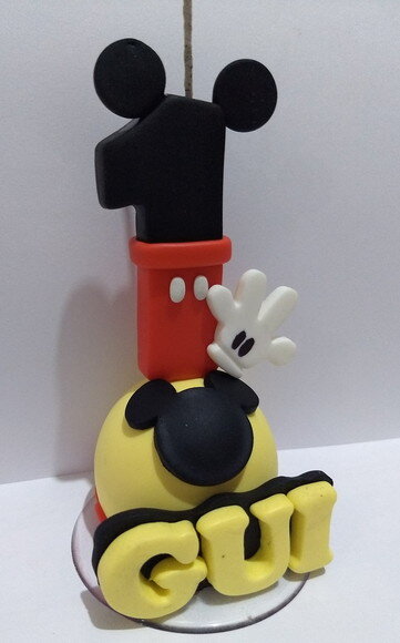 Vela Mickey em biscuit