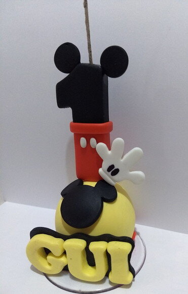 Vela Mickey em biscuit