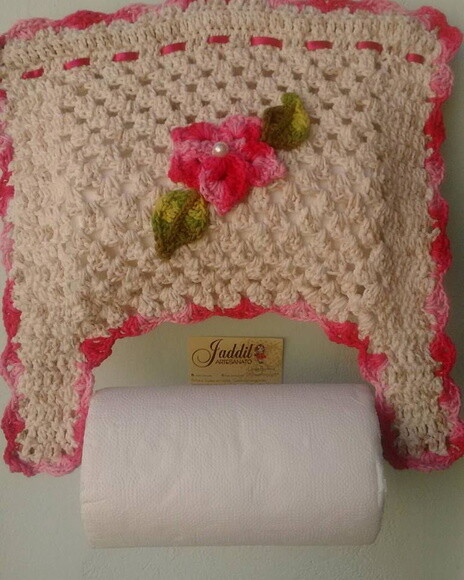 Porta Papel Toalha em Crochê