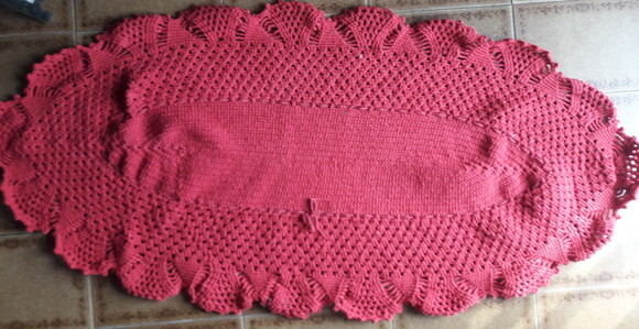 Tapete de Crochê Vermelho