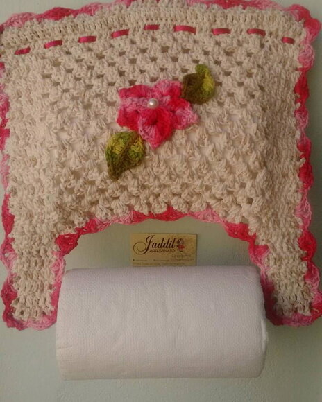 Porta Papel Toalha em Crochê