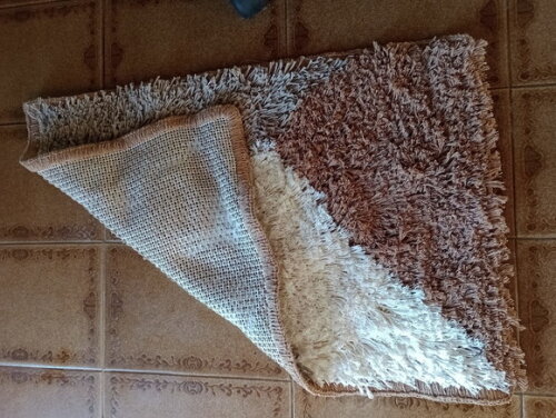 Tapete Amar. de Barbante Bege/marron/cru/cafe c/ Leit 50x70