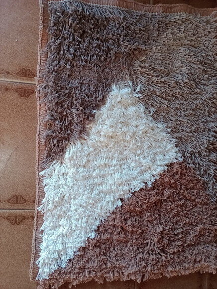 Tapete Amar. de Barbante Bege/marron/cru/cafe c/ Leit 50x70