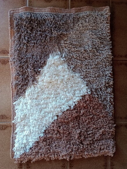Tapete Amar. de Barbante Bege/marron/cru/cafe c/ Leit 50x70